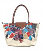 LONGCHAMPロンシャン）の古着「舟形トートバッグ　ロンシャン　ル プリアージュ コリエ マサイ」｜アイボリー