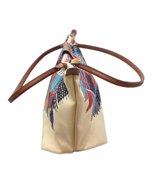 LONGCHAMP（ロンシャン）LONGCHAMP (ロンシャン) 舟形トートバッグ　ロンシャン　ル プリアージュ コリエ マサイ アイボリーの古着・服飾アイテム