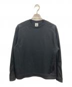 san san gearサンサンギア）の古着「メッシュパネルロングスリーブカットソー　サンサンギア　2410071320001　24AW」｜ブラック