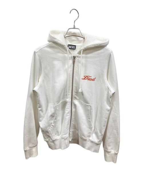 DIESEL（ディーゼル）DIESEL (ディーゼル) RAJIHジップパーカー　ディーゼル　 ホワイト サイズ:Sの古着・服飾アイテム