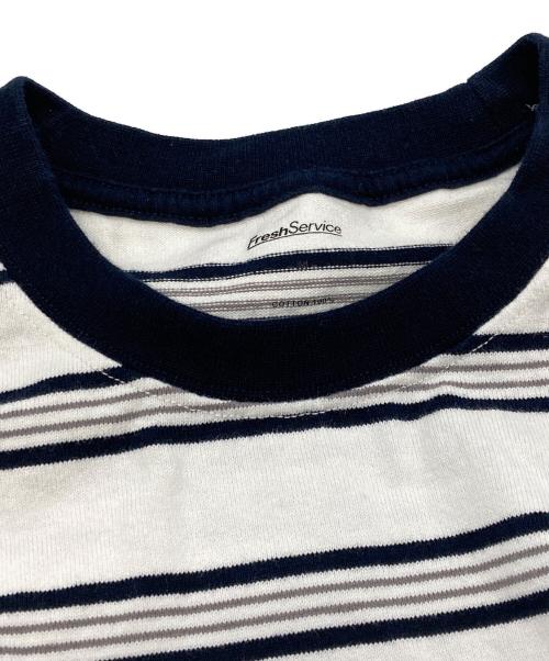 FreshService（フレッシュサービス）FreshService (フレッシュサービス) MULTI BORDER S/S TEE ホワイト×ネイビー サイズ:Ｍの古着・服飾アイテム