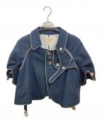 UNDERCOVERアンダーカバー）の古着「ショートスリーブトレンチジャケット　アンダーカバー　A1205　2008 spring-summer 「SUMMER MADNESS」期」｜ネイビー