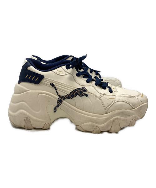 PUMA（プーマ）PUMA (プーマ) PULSAR WEDGE MONOGRAM ホワイト×ネイビー サイズ:24cmの古着・服飾アイテム