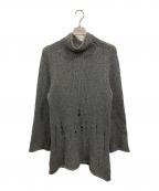 COMME des GARCONS HOMME PLUSコムデギャルソンオムプリュス）の古着「ダメージ加工ローゲージニット　コムデギャルソンオムプリュス　PK-N030　AD2003」｜グレー