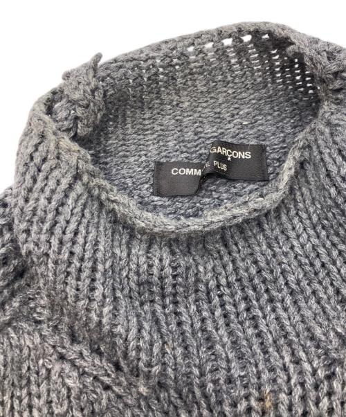 COMME des GARCONS HOMME PLUS（コムデギャルソンオムプリュス）COMME des GARCONS HOMME PLUS (コムデギャルソンオムプリュス) ダメージ加工ローゲージニット　コムデギャルソンオムプリュス　PK-N030　AD2003 グレー サイズ:不明の古着・服飾アイテム