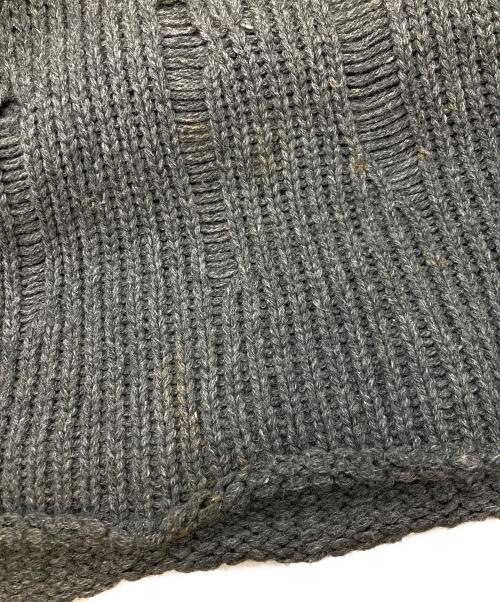 COMME des GARCONS HOMME PLUS（コムデギャルソンオムプリュス）COMME des GARCONS HOMME PLUS (コムデギャルソンオムプリュス) ダメージ加工ローゲージニット　コムデギャルソンオムプリュス　PK-N030　AD2003 グレー サイズ:不明の古着・服飾アイテム