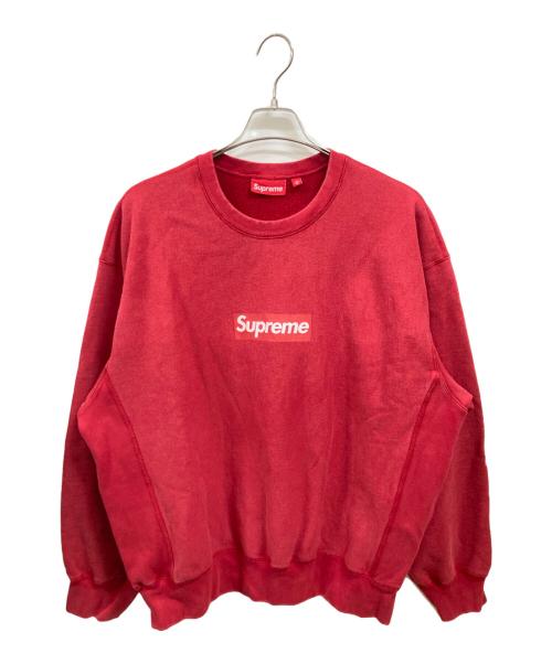 SUPREME（シュプリーム）Supreme (シュプリーム) WASHED BOX LOGO CREWNECK　シュプリーム　 レッド サイズ:XLの古着・服飾アイテム