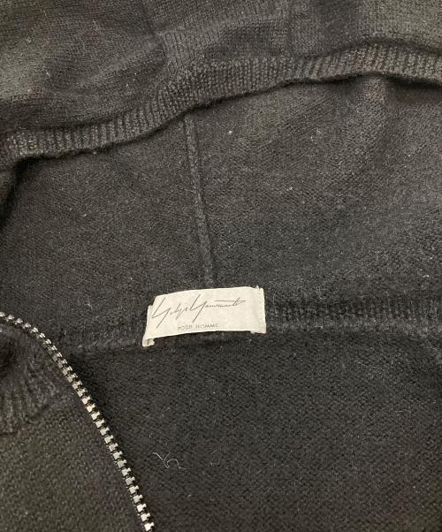 YOHJI YAMAMOTO（ヨウジヤマモト）YOHJI YAMAMOTO (ヨウジヤマモト) 変形 ニットパーカー　ヨウジヤマモト　HN-K61-924 ブラック サイズ:3の古着・服飾アイテム