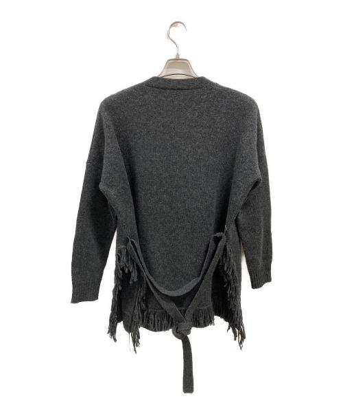 Max Mara WEEK END LINE（マックスマーラ ウイークエンドライン）MAX MARA WEEK END LINE (マックスマーラ ウイークエンドライン) ガウンフリンジニットカーディガン グレー サイズ:Sの古着・服飾アイテム