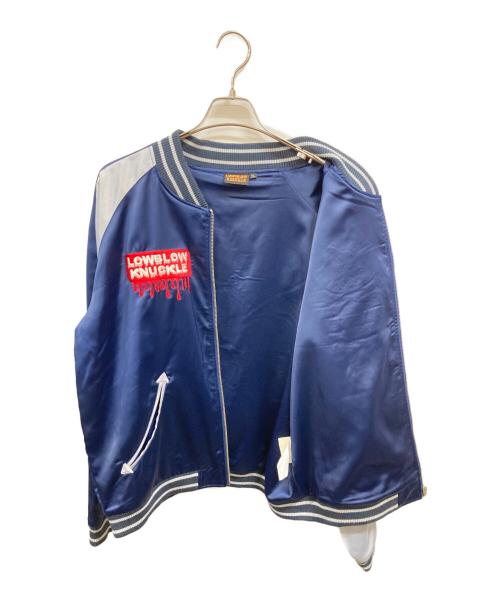 LowBlowKnuckle（ロウブロウナックル）LowBlowKnuckle (ロウブロウナックル) PEANUTS (ピーナッツ) スカジャン　　ピーナッツ　ロウブロウナックル　 ネイビー サイズ:XLの古着・服飾アイテム