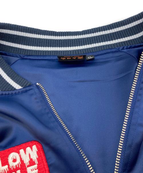 LowBlowKnuckle（ロウブロウナックル）LowBlowKnuckle (ロウブロウナックル) PEANUTS (ピーナッツ) スカジャン　　ピーナッツ　ロウブロウナックル　 ネイビー サイズ:XLの古着・服飾アイテム