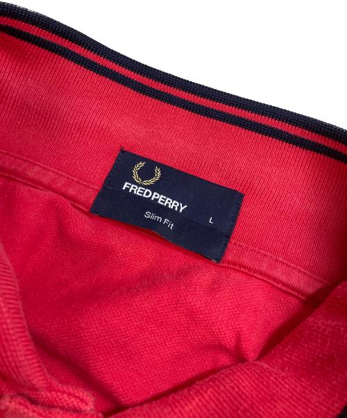 FRED PERRY（フレッドペリー）FRED PERRY (フレッドペリー) ポロシャツ レッド サイズ:Lの古着・服飾アイテム