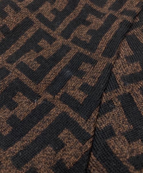 FENDI（フェンディ）FENDI (フェンディ) ズッカ柄タートルネックニット ブラウン×ブラック サイズ:42の古着・服飾アイテム