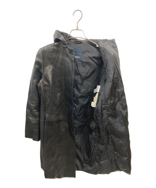 'S Max Mara（エスマックスマーラ）'S Max Mara (エスマックスマーラ) レザーフーデットコート　エスマックスマーラ ブラック サイズ:Ｍの古着・服飾アイテム