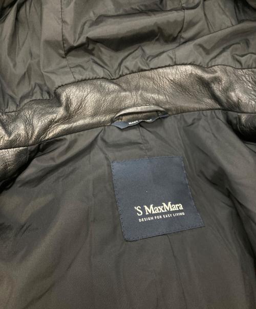 'S Max Mara（エスマックスマーラ）'S Max Mara (エスマックスマーラ) レザーフーデットコート　エスマックスマーラ ブラック サイズ:Ｍの古着・服飾アイテム