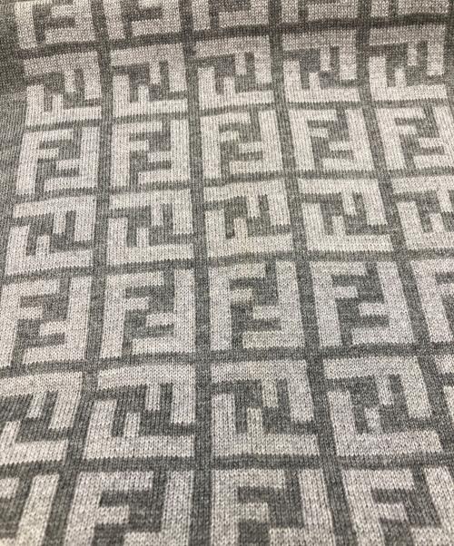 FENDI（フェンディ）FENDI (フェンディ) ズッカ柄ウールマフラー　フェンディ グレーの古着・服飾アイテム