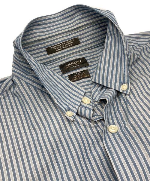 ARROW（アロー）ARROW (アロー) ストライプシャツ ブルー サイズ:Ⅼの古着・服飾アイテム