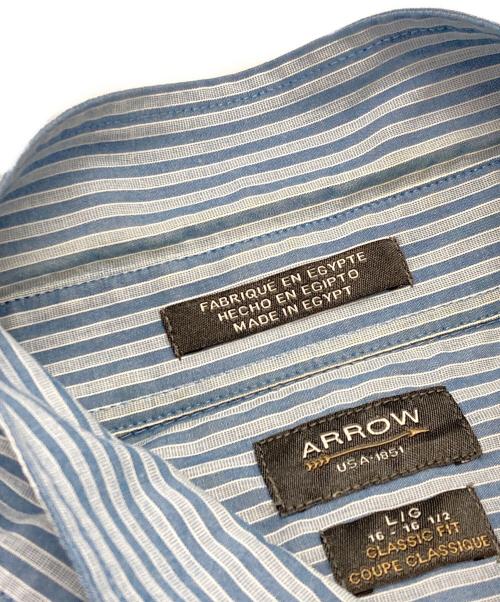 ARROW（アロー）ARROW (アロー) ストライプシャツ ブルー サイズ:Ⅼの古着・服飾アイテム