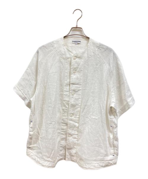 CAHLUMN（カウラム）CAHLUMN (カウラム) Linen Baseball Shirt ホワイト サイズ:Ｍの古着・服飾アイテム
