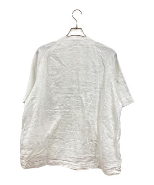 CAHLUMN（カウラム）CAHLUMN (カウラム) Linen Baseball Shirt ホワイト サイズ:Ｍの古着・服飾アイテム