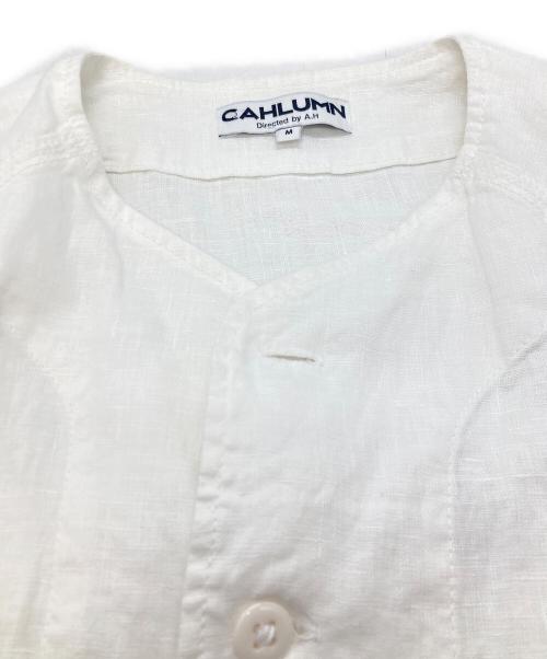 CAHLUMN（カウラム）CAHLUMN (カウラム) Linen Baseball Shirt ホワイト サイズ:Ｍの古着・服飾アイテム