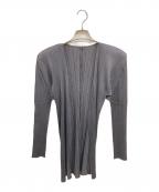 PLEATS PLEASEプリーツプリーズ）の古着「プリーツ加工カーディガン」｜グレー
