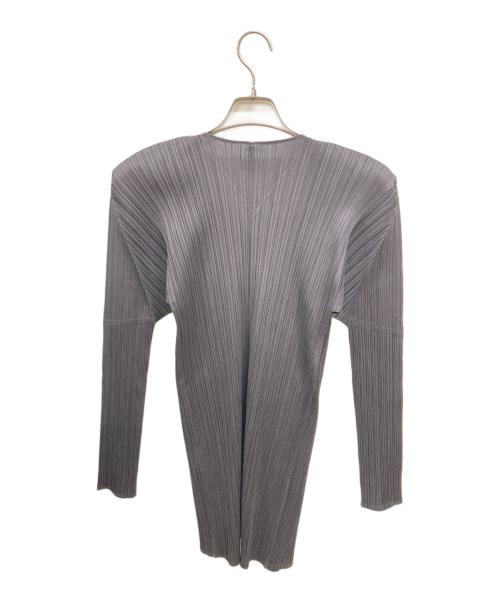 PLEATS PLEASE（プリーツプリーズ）PLEATS PLEASE (プリーツプリーズ) プリーツ加工カーディガン グレー サイズ:4の古着・服飾アイテム