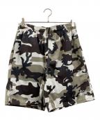 stussyステューシー）の古着「ハーフパンツ」｜ホワイト×カーキ