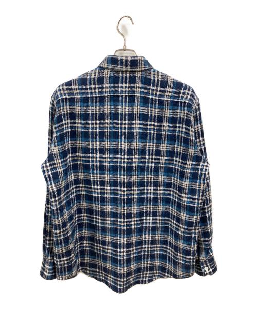 CELINE（セリーヌ）CELINE (セリーヌ) ランバージャック ルーズシャツ チェック ブルー×ホワイト サイズ:37の古着・服飾アイテム