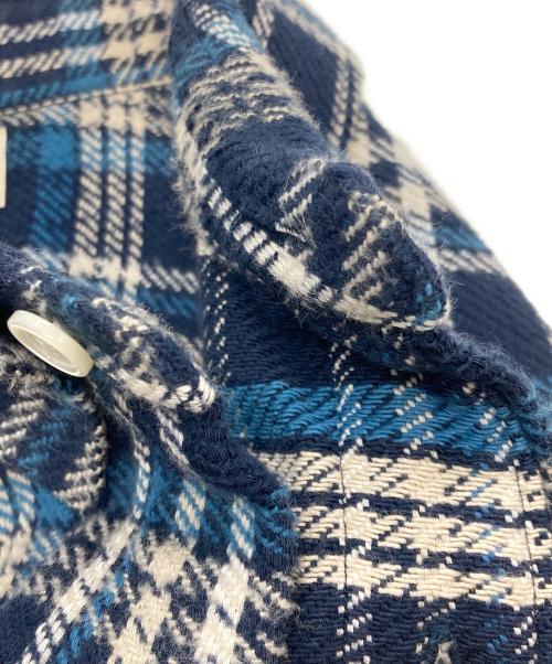 CELINE（セリーヌ）CELINE (セリーヌ) ランバージャック ルーズシャツ チェック ブルー×ホワイト サイズ:37の古着・服飾アイテム