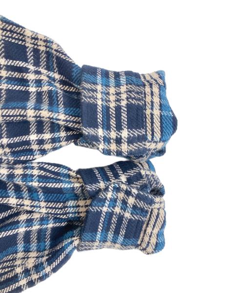 CELINE（セリーヌ）CELINE (セリーヌ) ランバージャック ルーズシャツ チェック ブルー×ホワイト サイズ:37の古着・服飾アイテム