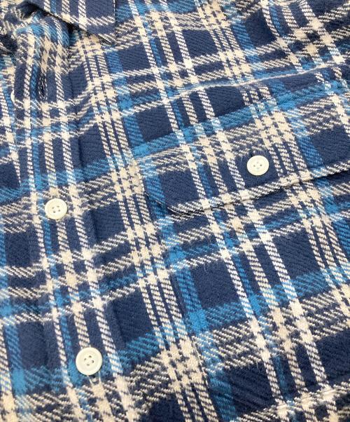 CELINE（セリーヌ）CELINE (セリーヌ) ランバージャック ルーズシャツ チェック ブルー×ホワイト サイズ:37の古着・服飾アイテム