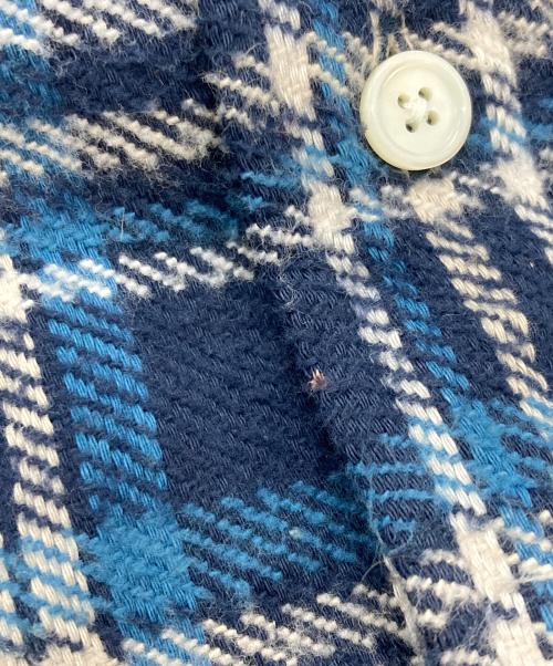 CELINE（セリーヌ）CELINE (セリーヌ) ランバージャック ルーズシャツ チェック ブルー×ホワイト サイズ:37の古着・服飾アイテム