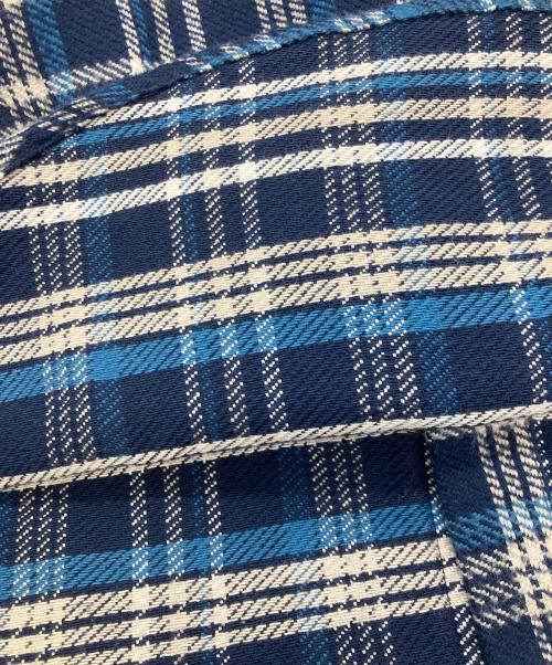 CELINE（セリーヌ）CELINE (セリーヌ) ランバージャック ルーズシャツ チェック ブルー×ホワイト サイズ:37の古着・服飾アイテム