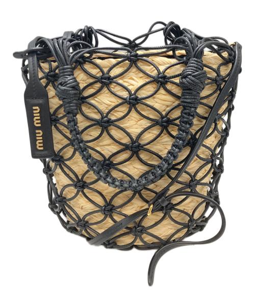 MIU MIU（ミュウミュウ）MIU MIU (ミュウミュウ) カゴバッグ　ミュウミュウ　5BE062　 ブラックの古着・服飾アイテム