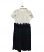 sacaiサカイ）の古着「ショルダージップドッキングワンピース」｜ブラック×ホワイト