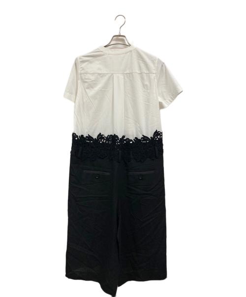sacai（サカイ）sacai (サカイ) ショルダージップドッキングワンピース ブラック×ホワイト サイズ:1の古着・服飾アイテム