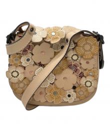 COACH（コーチ）の古着「ティーローズアップリケ サドルバッグ23　コーチ　38195」｜ベージュ