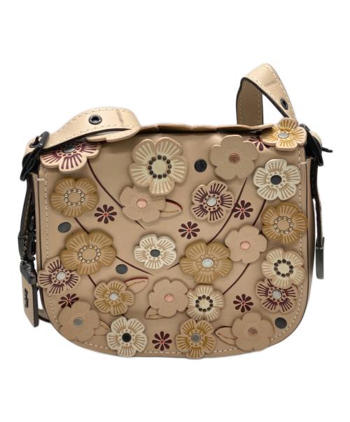 COACH（コーチ）COACH (コーチ) ティーローズアップリケ サドルバッグ23　コーチ　38195 ベージュの古着・服飾アイテム