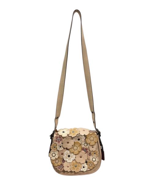 COACH（コーチ）COACH (コーチ) ティーローズアップリケ サドルバッグ23　コーチ　38195 ベージュの古着・服飾アイテム