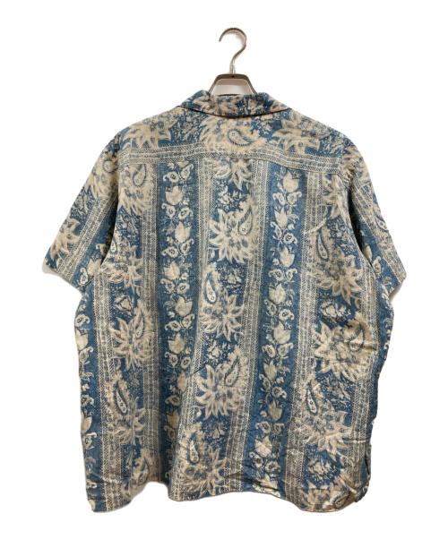 POLO RALPH LAUREN（ポロ・ラルフローレン）POLO RALPH LAUREN (ポロ・ラルフローレン) オープンカラーシャツ ブルー×アイボリー サイズ:XXLの古着・服飾アイテム