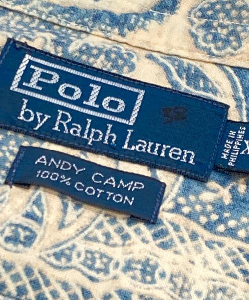 POLO RALPH LAUREN（ポロ・ラルフローレン）POLO RALPH LAUREN (ポロ・ラルフローレン) オープンカラーシャツ ブルー×アイボリー サイズ:XXLの古着・服飾アイテム