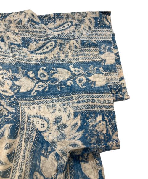 POLO RALPH LAUREN（ポロ・ラルフローレン）POLO RALPH LAUREN (ポロ・ラルフローレン) オープンカラーシャツ ブルー×アイボリー サイズ:XXLの古着・服飾アイテム