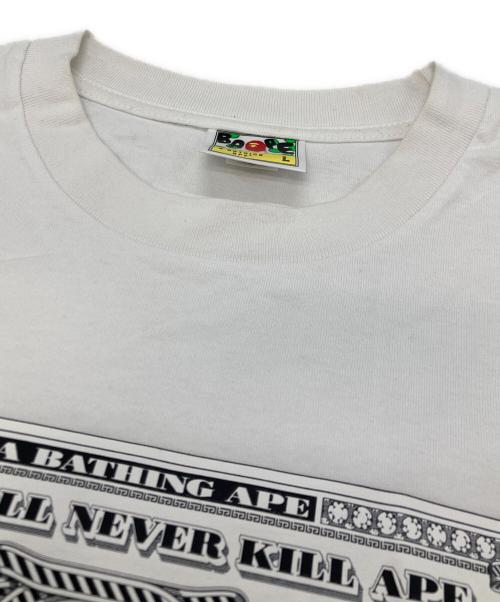 A BATHING APE（ア ベイシング エイプ）A BATHING APE (ア ベイシング エイプ) Tシャツ ホワイト サイズ:Ⅼの古着・服飾アイテム