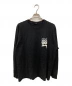 stussy×CDGステューシー×シーディージー）の古着「カットソー　ステューシー　　シーディージー」｜ブラック