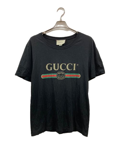 GUCCI（グッチ）GUCCI (グッチ) ロゴ ウォッシュドオーバーサイズ Tシャツ ブラック サイズ:Sの古着・服飾アイテム