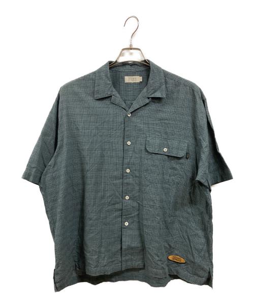 SEDAN ALL-PURPOSE（セダンオールパーパス）SEDAN ALL-PURPOSE (セダンオールパーパス) DOBBY PLAID OPEN COLLAR S/S SHIRT グリーン サイズ:Lの古着・服飾アイテム