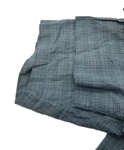 SEDAN ALL-PURPOSE（セダンオールパーパス）SEDAN ALL-PURPOSE (セダンオールパーパス) DOBBY PLAID OPEN COLLAR S/S SHIRT グリーン サイズ:Lの古着・服飾アイテム