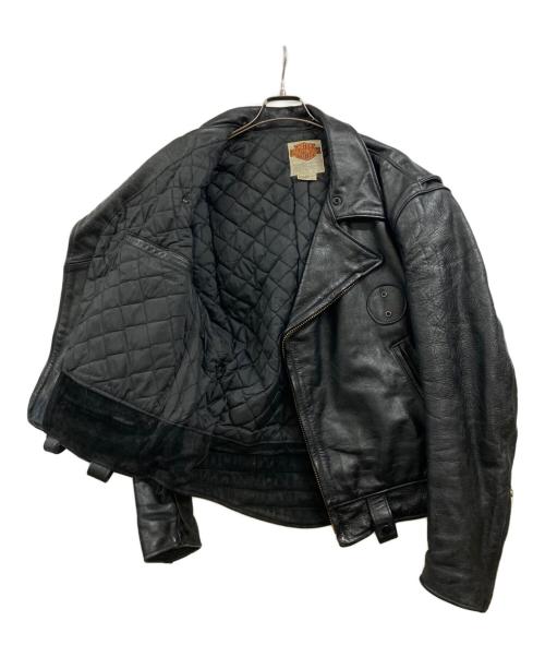 HARLEY-DAVIDSON（ハーレーダビッドソン）HARLEY-DAVIDSON (ハーレーダビッドソン) ダブルライダースレザージャケット ブラック サイズ:SIZE44の古着・服飾アイテム