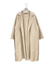 emmi atelier（エミアトリエ）の古着「ウールへリンボンリバーコート」｜アイボリー